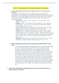 NR 443 Week 2  Discusion : Demographic and Epidemiological Assessment  