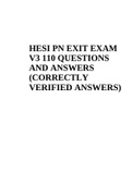 HESI PN EXIT EXAM V3 110 QUESTIONS AND ANSWER ( 100% CORRECTLY VERIFIED ANSWERS)