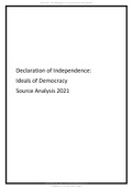 Declaration of Independence Ideals of Democracy Source Analysis 2021 (The unanimous Declaration of the thirteen united States of America)