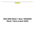 NSG 6005 Week 7 Quiz / NSG6005 Week 7 Quiz (Latest 2020)