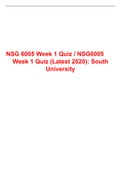 NSG 6005 Week 1 Quiz / NSG6005 Week 1 Quiz (Latest 2020): South University
