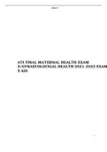 ATI FINAL MATERNAL HEALTH EXAM 3/GYNAECOLOCIGAL HEALTH 2021-2022 EXAM 3 AID