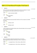 NUR 1172 Nutritional Principles Final Exam 3 Q & A [100% Correct]