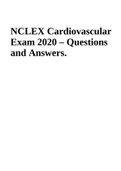 NCLEX Cardiovascular Exam 2020 – Questions And Answers