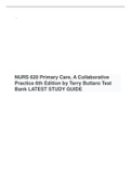 NURS 620 Primary Care, A Collaborative Practice 6th Edition by Terry Buttaro Test Bank LATEST STUDY GUIDE