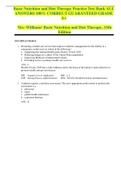 Basic Nutrition and Diet Therapy Practice Test Bank ALL ANSWERS 100% CORRECT GUARANTEED GRADE A+  Nix: Williams' Basic Nutrition and Diet Therapy, 15th Edition