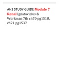 AH2 STUDY GUIDE Module 7 Renal Ignatavicius & Workman 7th ch70 pg1518, ch71 pg1537