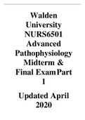 NURS 6501 Advanced Pathophysiology Midterm Exam Review 