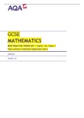 GCSE MATHEMATICS NEW PRACTICE PAPER SET 1 Higher Tier Paper 3 Mark Scheme (Published September 2015)