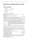 Summary and lecture notes Bioreactor Design, BPE21306, WUR