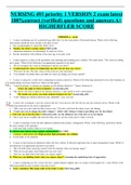 NURSING 493 priority 1 VERSION 2 exam latest 100%correct (verified) questions and answers A+ HIGHERFLER SCORE