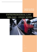 ENTREPRENUERIAL LAW MRL2601 SUMMARY NOTES 