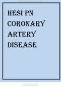 HESI PN CORONARY ARTERY DISEASE 2020 FINALS QUESTION BANK