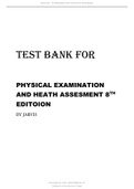 Test Bank for Physical Examination and Health Assessment 8th Edition by Jarvis