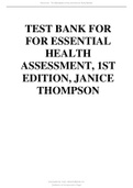 Test Bank for Essential Health Assessment, 1st Edition, Janice Thompson,