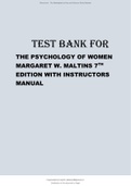 Test Bank. for. Margaret W. Matlins. The Psychology of Women. Seventh Edition