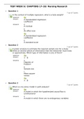  NURSING DL-F TEST WEEK 9/ CHAPTERS 17-18/ Nursing Research, Questions and Answers