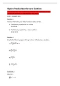 Test (elaborations) Mathematics - Algebra Questions and solutions