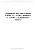 Test Bank for Maternal-Newborn Nursing The Critical Components of Nursing Care, 3rd Edition, Roberta