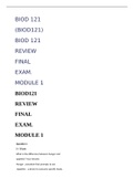 BIOD 121 (BIOD121) BIOD 121 REVIEW FINAL EXAM. MODULE 1 QUESTIONS WITH ANSWERS. PORTAGE LEARNING