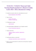 NUR 2513 / NUR2513 Maternal Child Nursing Final Exam Review | Rated A Guide| Latest 2021 / 2022 | Rasmussen College
