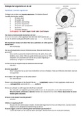 Biologie-het organisme en de cel samenvatting