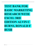 Test Bank for Basic Marketing Research with Excel 3rd Edition Alvin C Burns, Ronald F Bush