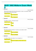 BUS1 3002 Midterm Exam Week 3 |100% CORRECT