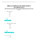 HESI A2 MODULE SECTION II SET I MATHEMATICS (2021 Revised Exam Practice Guide Contains 50 Questions all answered from Set 1)