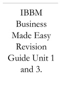 IBBM Business Made Easy Revision Guide Unit 1 and 3.