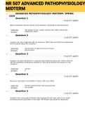 NR 507 ADVANCED PATHOPHYSIOLOGY MIDTERM (NR507) 