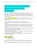 NR 505 ADVANCED RESEARCH WEEK 3 QUANTITATIVE RESEARCH.