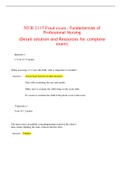 NUR 2115 Final Exam Latest 2020 Fundamentals of Professional Nursing