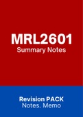 MRL2601 - Summarised NOtes