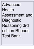 Advanced Health Assessment and Diagnostic Reasoning 3rd edition Rhoads Test Bank