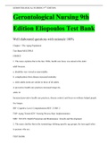 Gerontological Nursing 9th Edition Eliopoulos Test Bank