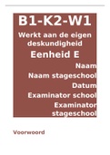 Examen Onderwijsassistent B1-K2-W1 Werkt aan de eigen deskundigheid (de POP- Persoonlijk Ontwikkel Plan)