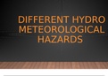 DIFFERENT Hydro meteorological hazards 