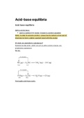 Summary Cambridge International AS and A Level Chemistry Acid-base Equilibria