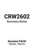 CRW2602 - Summarised NOtes