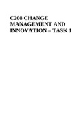 C208 CHANGE MANAGEMENT AND INNOVATION – TASK 1