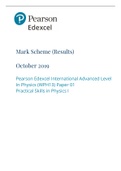 October 2019 physics edexcel bundle 