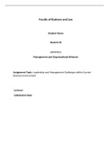 Essay Managing and Organizational Behaviour 