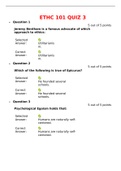 ETHC 101 QUIZ 3 / ETHC101 QUIZ 3: LATEST-2021, A COMPLETE DOCUMENT FOR EXAM