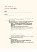 PHE 525 Module Nine Class & Reading Notes