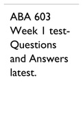 ABA 603 Week 1 test- Questions and Answers latest.