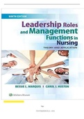 LEADERSHIP ROLES MANAGEMENT FUNCTIONS IN NURSING BY MARQUIS 9th EDITION