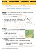 Exam (elaborations) GIZMO Earthquakes 1 Recording Station 