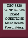 NSG 6320 AGNP BOARD EXAM QUESTIONS Mens health Prescribing..