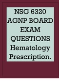 NSG 6320 AGNP BOARD EXAM QUESTIONS Hematology Prescription..